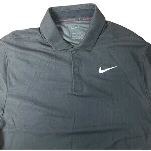 Nike Golf Polo Mens M Black Tiger Woods Collection Dri Fit Polo Logo DR5315 010